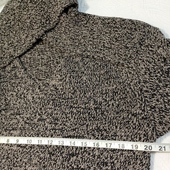 Zara Sweater Size M Womens Black & Beige Chunky Knit Cowl Neck - Picture 9 of 10